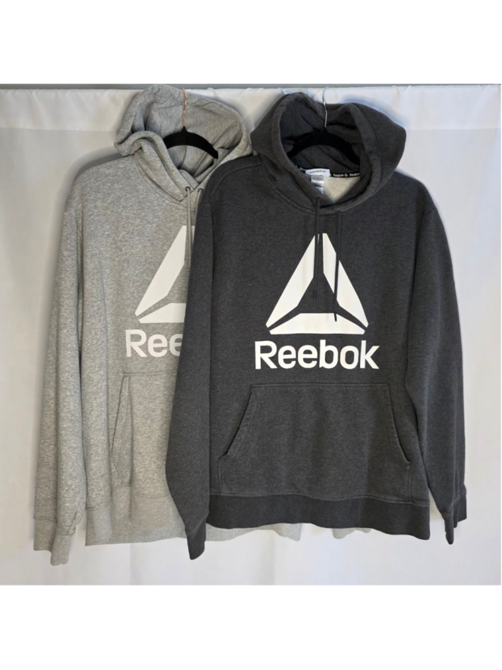 Reebok Gray & Charcoal Logo Hoodies 2XL